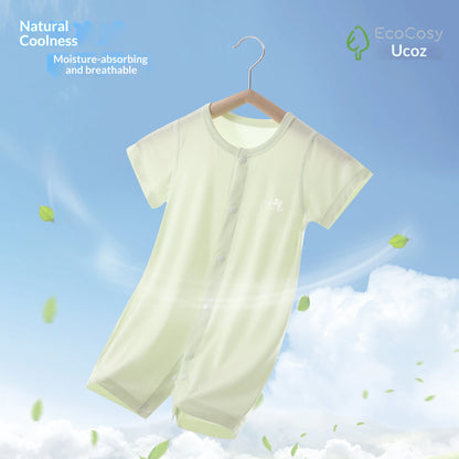 Baby Summer Short Sleeve Thin Air Conditioning Suit Breathable Cool Sensation Lightweight Jumpsuit for Crawling Infants