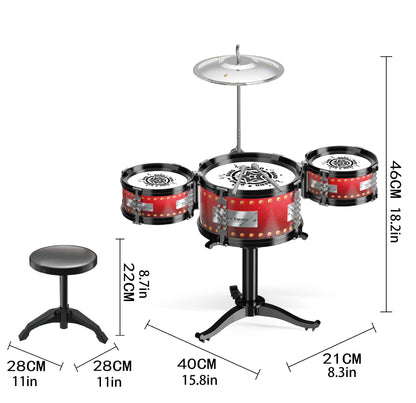 Toddler Drum Set Kids Jazz Drum Kit Educational Percussion Musical Instruments Toy Playset Christmas Birthday Gift for Boys Girl