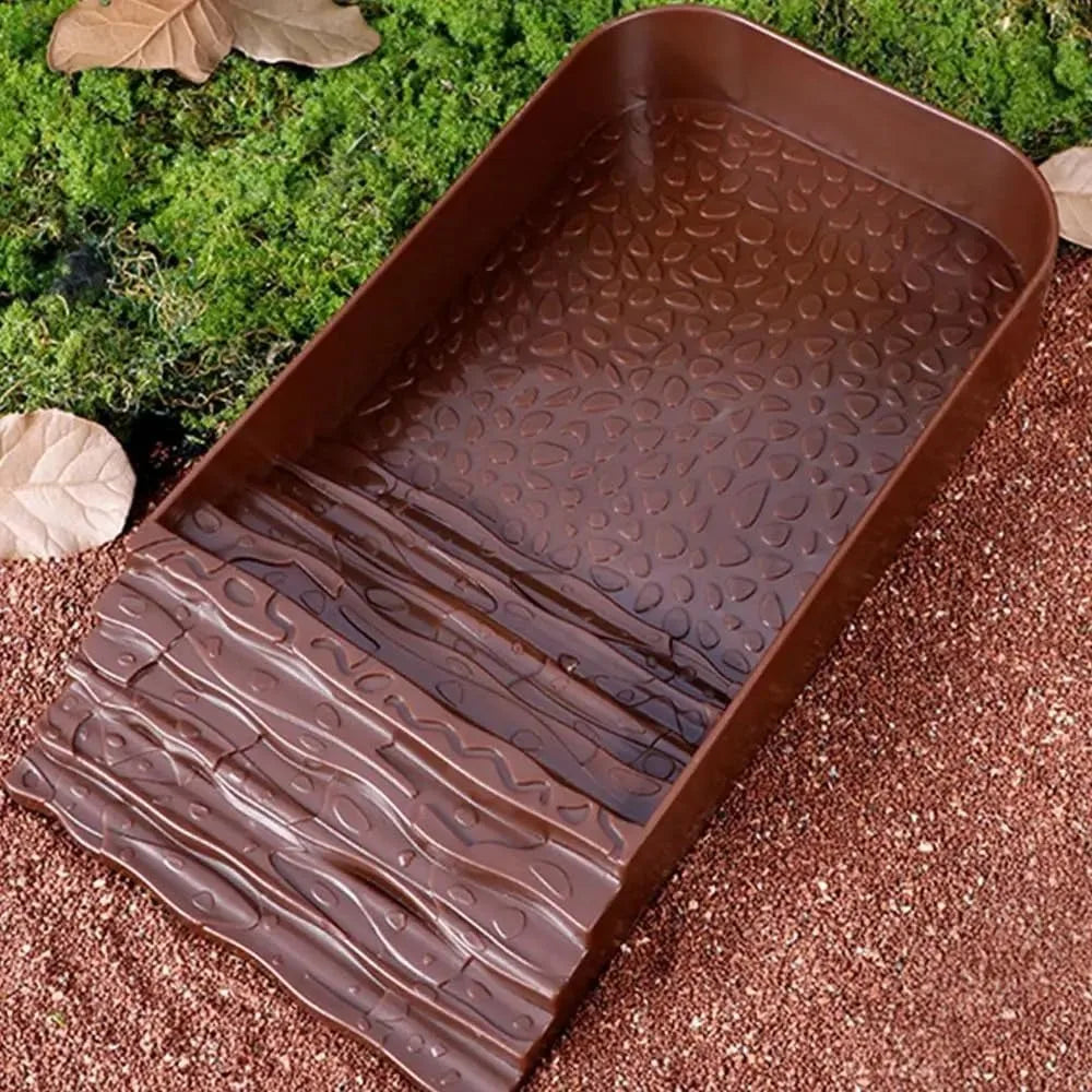 Turtle Bathing Pool, Reptile Feeding Dish Water Pot, Landscape Fish Tank Decoration,Turtle Bath Pool for Aquatic Climbing Pet