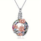 1PCS Lotus Crystal Urn Necklaces For Pet Ashes Container Round Cremation Keepsake Jewelry For Pet Memorial Women Necklace
