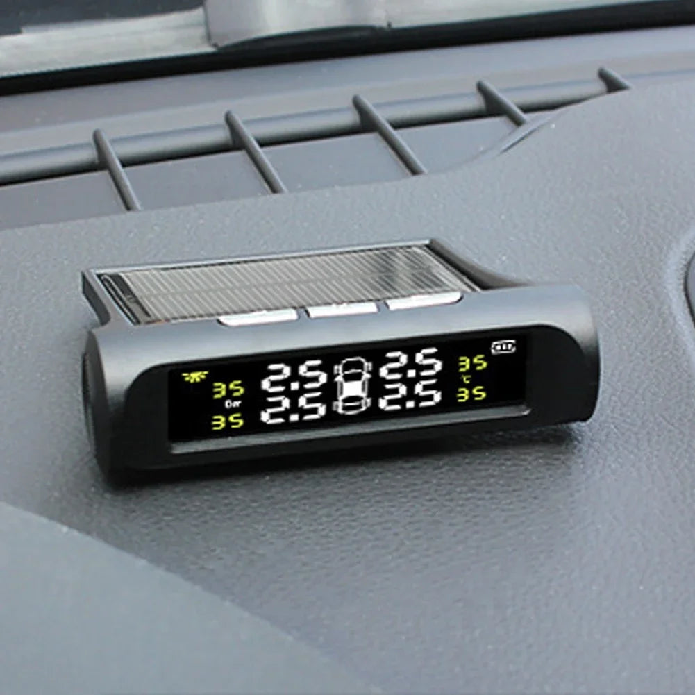 Solar Auto Security Alarm Systems Power TPMS Car Tire Pressure Alarm Monitor System Tyre Pressure Temperature Warning