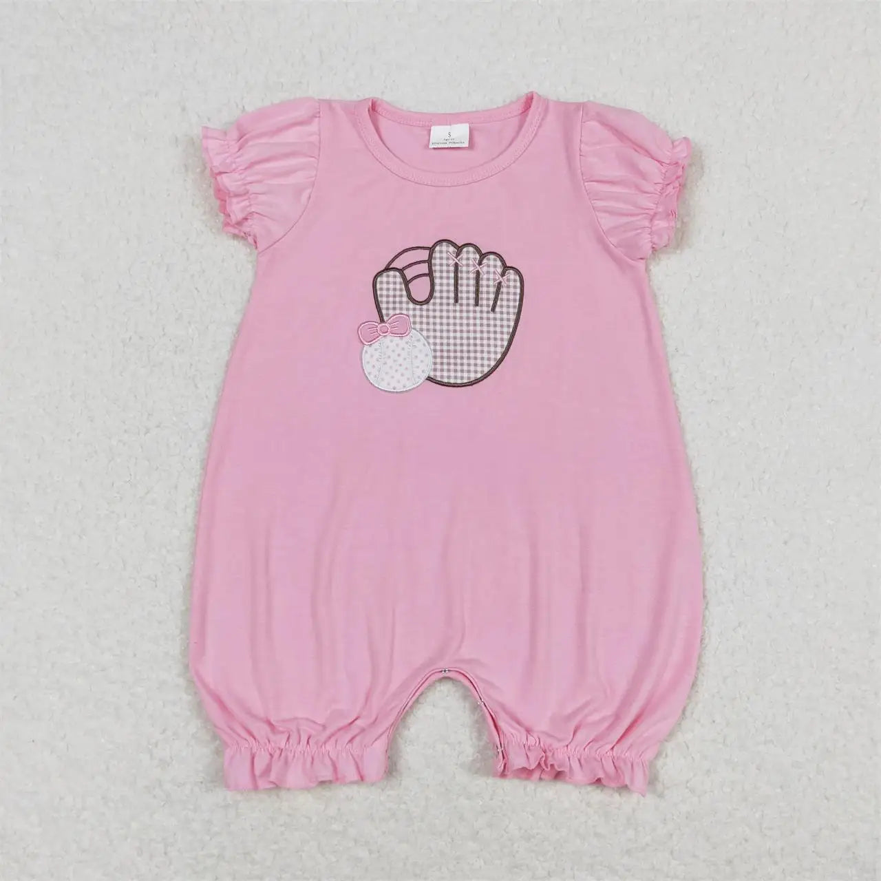 Wholesale Baby Girl Newborn Birthday Balloons Romper Bubble Embroidery Pink Plaid Bows Jumpsuit Kids Toddler Summer Clothes