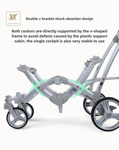 Foldable Twin Baby Stroller,Double Seat Baby Stroller for Two Babies,Shock-absorbing Twin Baby Stroller,Multi-function