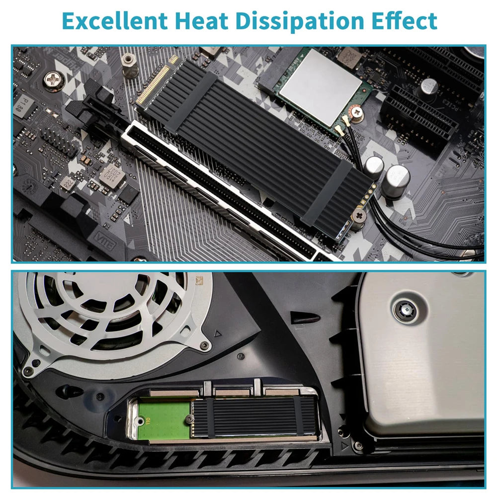 1set M.2 SSD Heat Sink NVME NGFF M.2 2280 Solid State Hard Disk Aluminum Heatsink Cooler Radiator Thermal Cooling Pad for PS5 PC
