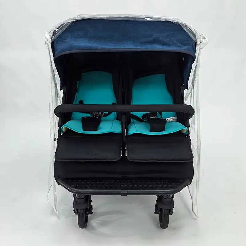Twin Stroller Rain Cover Windshield Double Front Stroller Universal Rainproof Warm Cover Cart Raincoat Baby Stroller Accessories