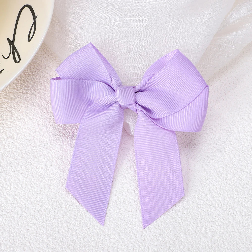1pcs 3.6'' Solid Color Bowknot Hair Clips For Baby Girls Classic Bows Hairpins Cute Barrettes Headwear Kids Hair Accessories