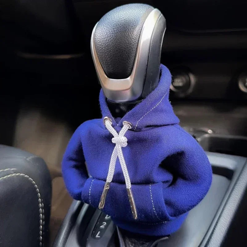 Car Hoodie Handle Shark Cute Hoodie Car Gear Shift Knob Cover Short Plush Manual Handle Gear Auto Interior Accessories