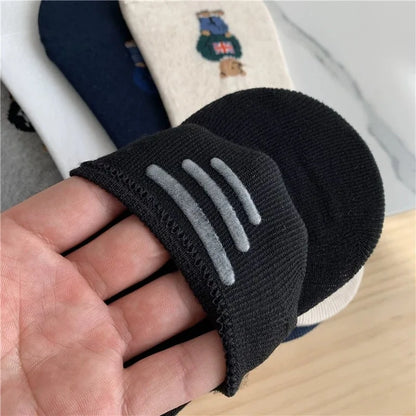 Good Quality Cartoon Gentleman Bear Men's Socks Cotton Harajuku Style Sport Boys Skateboard Novelty Breathable  Christmas Gifts