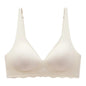 Seamless Women's Bra Small Chest Big Hollow Design Underwear Support Non-removable Semi-fixed Cup One Piece Striped Thin Bra