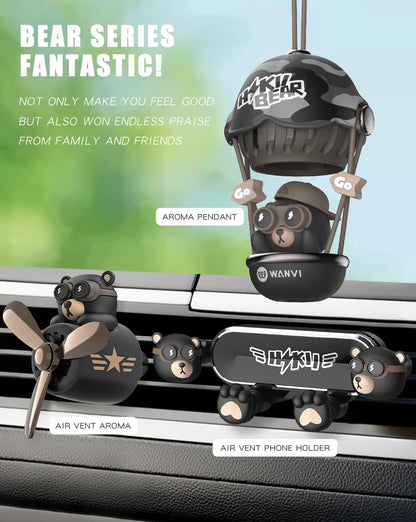 Rotating propeller pilot bear dog car air fresheners accessories decorations fun vent clip perfume diffuser aroma fragrance men