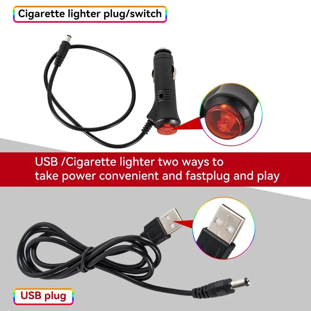 Neon Car Interior Ambient Foot Light with USB Wireless Remote Music App Control RGB 48 LED Atmosphere Decorative Lamp