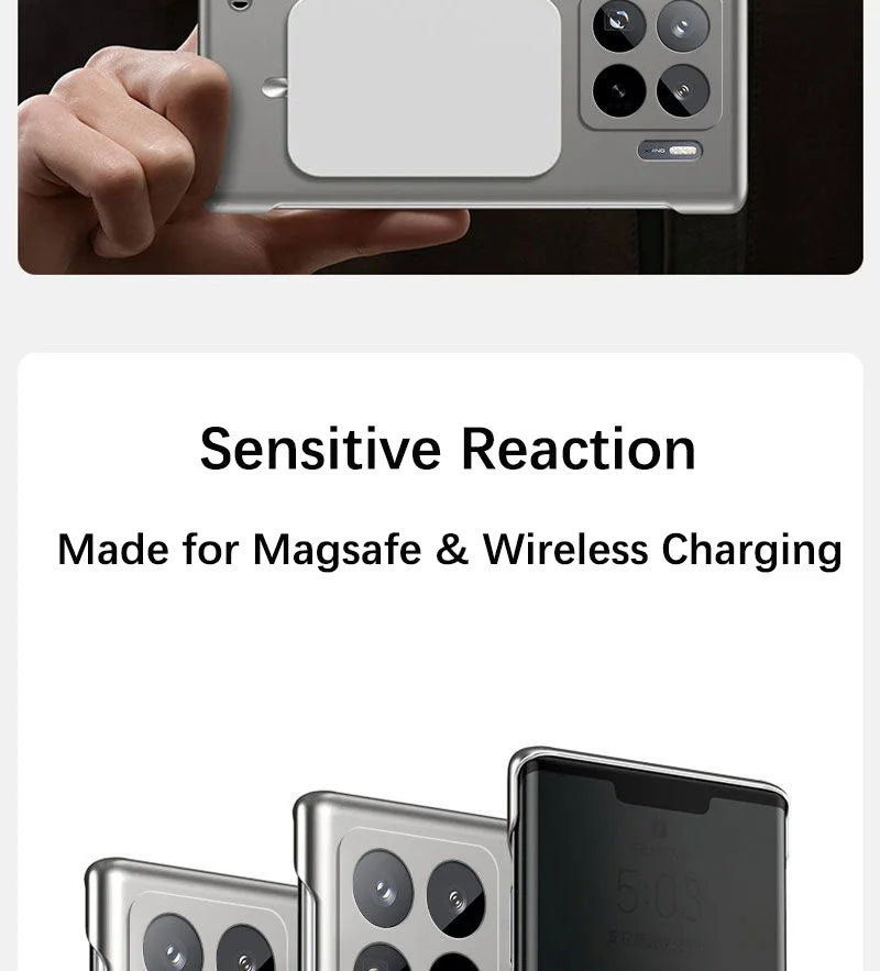 Luxury Metal Painting Slim Frameless Case For XIAOMI 17 Pro Max 15T 15 Ultra 14T 14 13T 13 12 Pro Magnetic Hard PC Cover