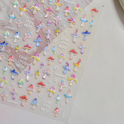 Colorful 5D Happy Birthday Nail Art Sticker Cake Candle Numbers Musical Note Cute Bear Stars Cherry Self Adhesive Manicure Decal