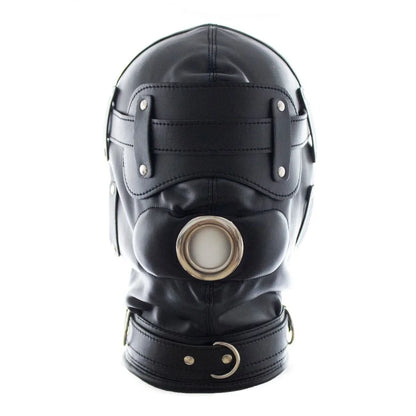BDSM PU Leather Sexy Hood Masks Costumes Adults Cosplay Party Face Mask Metal Buckle Blindfold Hood Punk Role Play Accessories