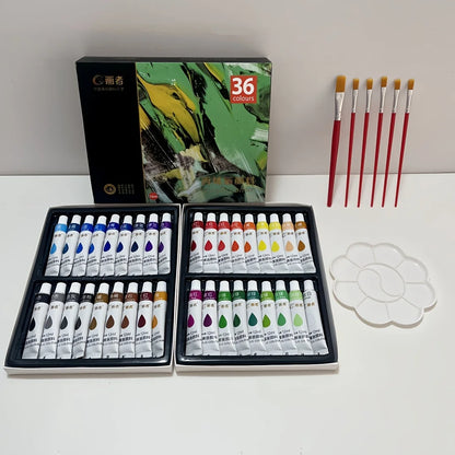 Acrylic Paint Set, 36 Colors, Each Bottle 0.41 Fluid Ounces (12 ML), 36-Color Acrylic Paints, Non-Fading, Rich in Color, Suitabl