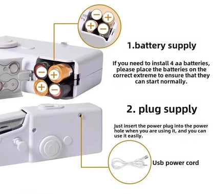 Portable Handheld Electric Sewing Machine Mini Quick Stitch Home Clothes Repair DIY Fabric Sewing Tool for Clothing Crafts