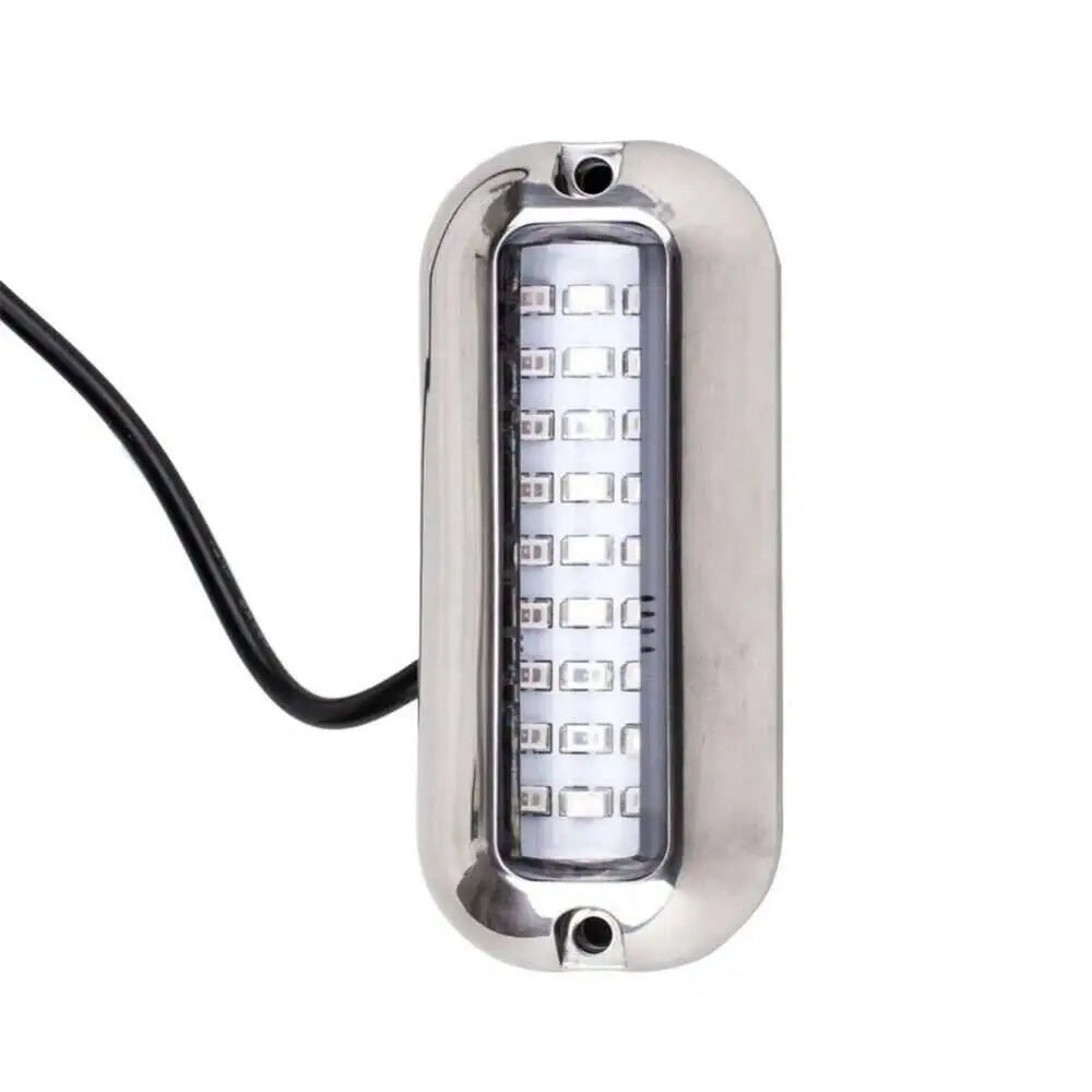 2PCS 27LED Blue/White/Red Stainless Waterproof Lights Underwater Pontoon For Marine Boat Transom&Blue Light Saig Lamp 50W