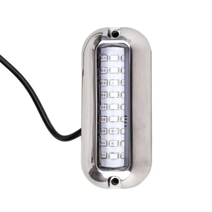 2PCS 27LED Blue/White/Red Stainless Waterproof Lights Underwater Pontoon For Marine Boat Transom&Blue Light Saig Lamp 50W