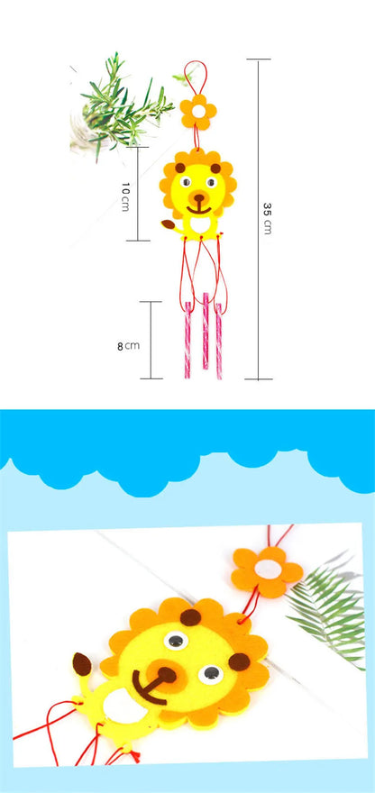 4Pcs/set Children DIY Wind Chimes Handmade Craft Toy Kits Wind Bell Arts Cartoon Hangings Stickers Kids Windbell Toys For Girls