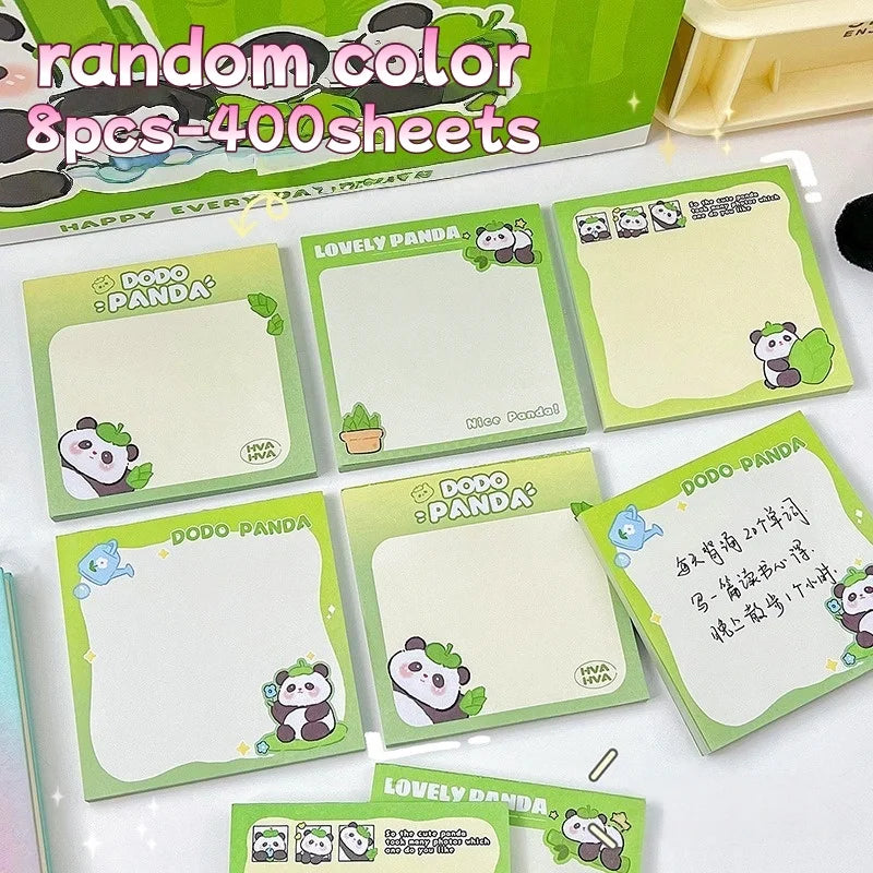 200sheets Panda Memo Pads Cute Animal Note Pads No Adhesive for Students Aesthetic Office School Supplies Bulk Notebook Labels