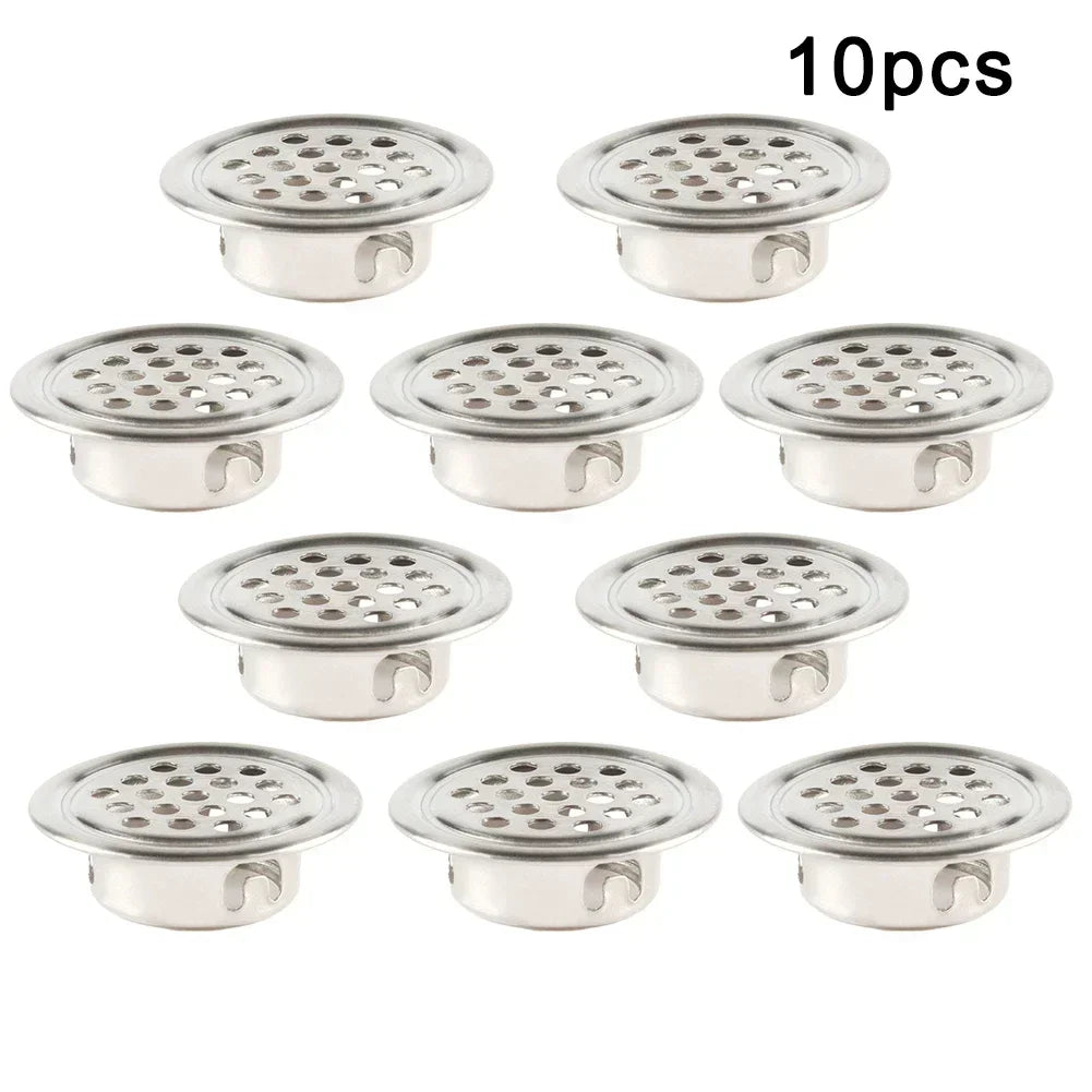 10 Pcs Cabinet Air Vent Grill Cover Metal Cupboard Round Ducting Ventilation 19-53mm For Home Decoration Hardware Accessories