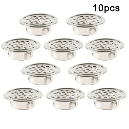 10 Pcs Cabinet Air Vent Grill Cover Metal Cupboard Round Ducting Ventilation 19-53mm For Home Decoration Hardware Accessories