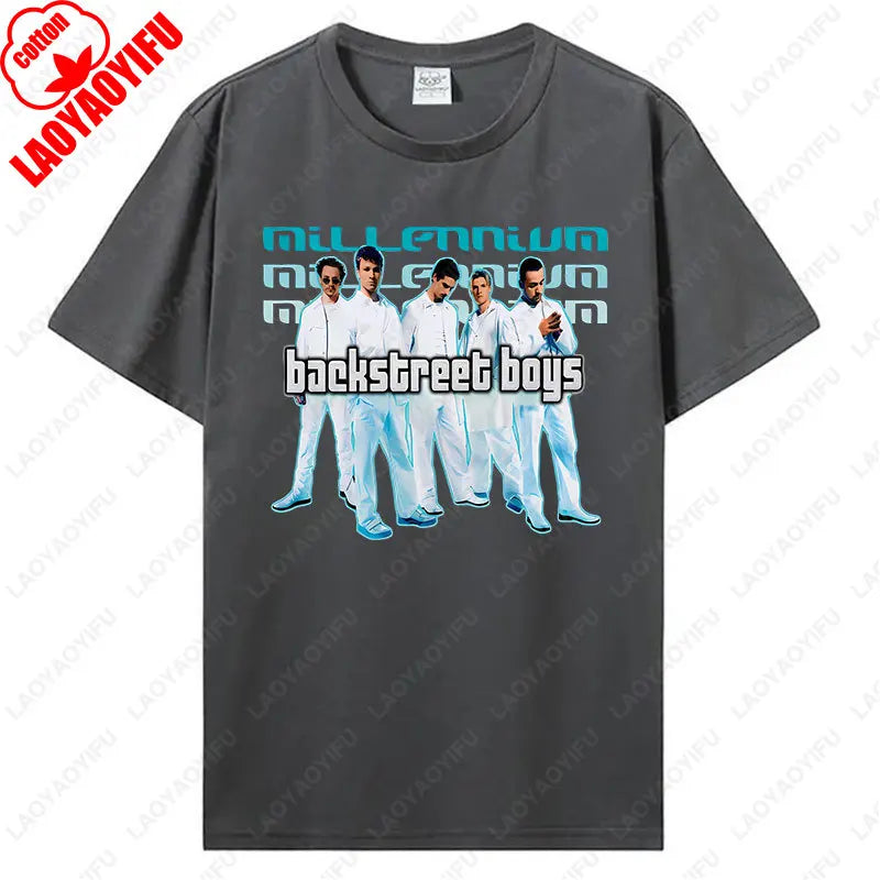 Backstreet Boys Millennium Tour Music Vintage Tshirt Men Women Hipster Popular Tops Summer Fashion Streetwear Unisex Tees Gift