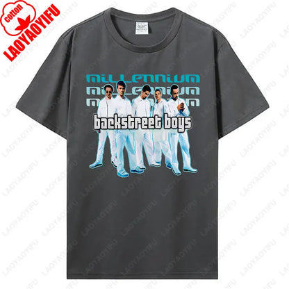 Backstreet Boys Millennium Tour Music Vintage Tshirt Men Women Hipster Popular Tops Summer Fashion Streetwear Unisex Tees Gift