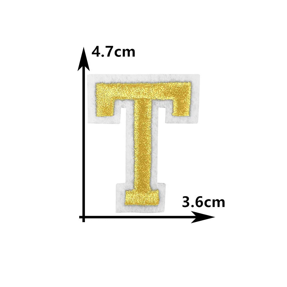 26 English gold letters Hot-melt adhesive ironing embroidery Patch DIY sewing decorative clothes patch