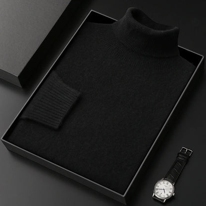 Men's Turtleneck 100% Cashmere Sweater Autumn Winter Basic Long Sleeve Pullover Cashmere Knitwear Soft Warm Comfy Clothing