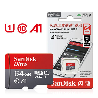 100% Original SanDisk Memory Card 256GB 128GB 64GB 32GB A1 Micro SD Card Class 10 UHS-1 TF Flash Card for Samrtphone/PC