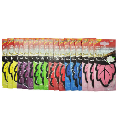1/60/90PCS Car Air Freshener Natural ScentedTea Paper Auto Hanging Vanilla Perfume Fragrance Leaf Shape Car Accessories Indoor