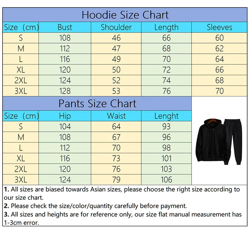 2026 New Arrival Men's Zipper Hoodie Sweatpants 2 Piece Set High Quality Hooded Long Sleeve Sweatshirt Autumn Winter Tracksuit