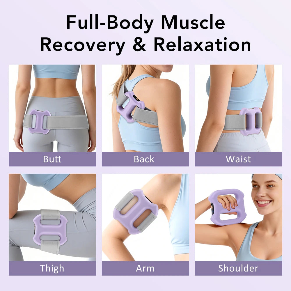 Portable Vibration Dual-Ring Fascia Massager with Belt, Fat Loss, Body Slimming, Fat-Burning, Muscle Relief and Relaxation