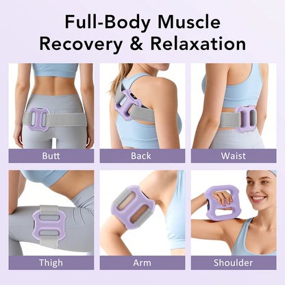 Portable Vibration Dual-Ring Fascia Massager with Belt, Fat Loss, Body Slimming, Fat-Burning, Muscle Relief and Relaxation