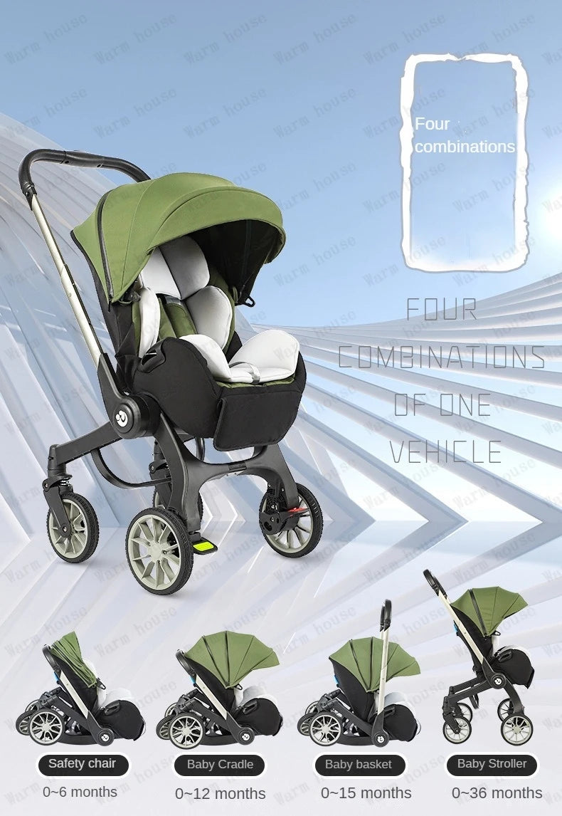 New baby stroller 4in1 Multifunctional newborn baby carriage 3in1 stroller Foldable Basket type seat