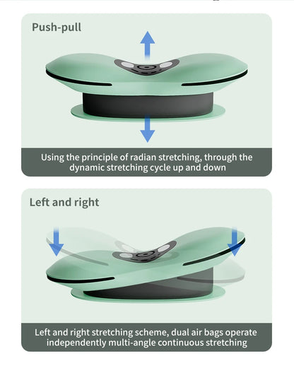 New Upgrade Air-Lip Stretch Low Frequency Thermal Vibration Waist Massage Heeling Spot Left and Right Swing + Up and Down Tracti