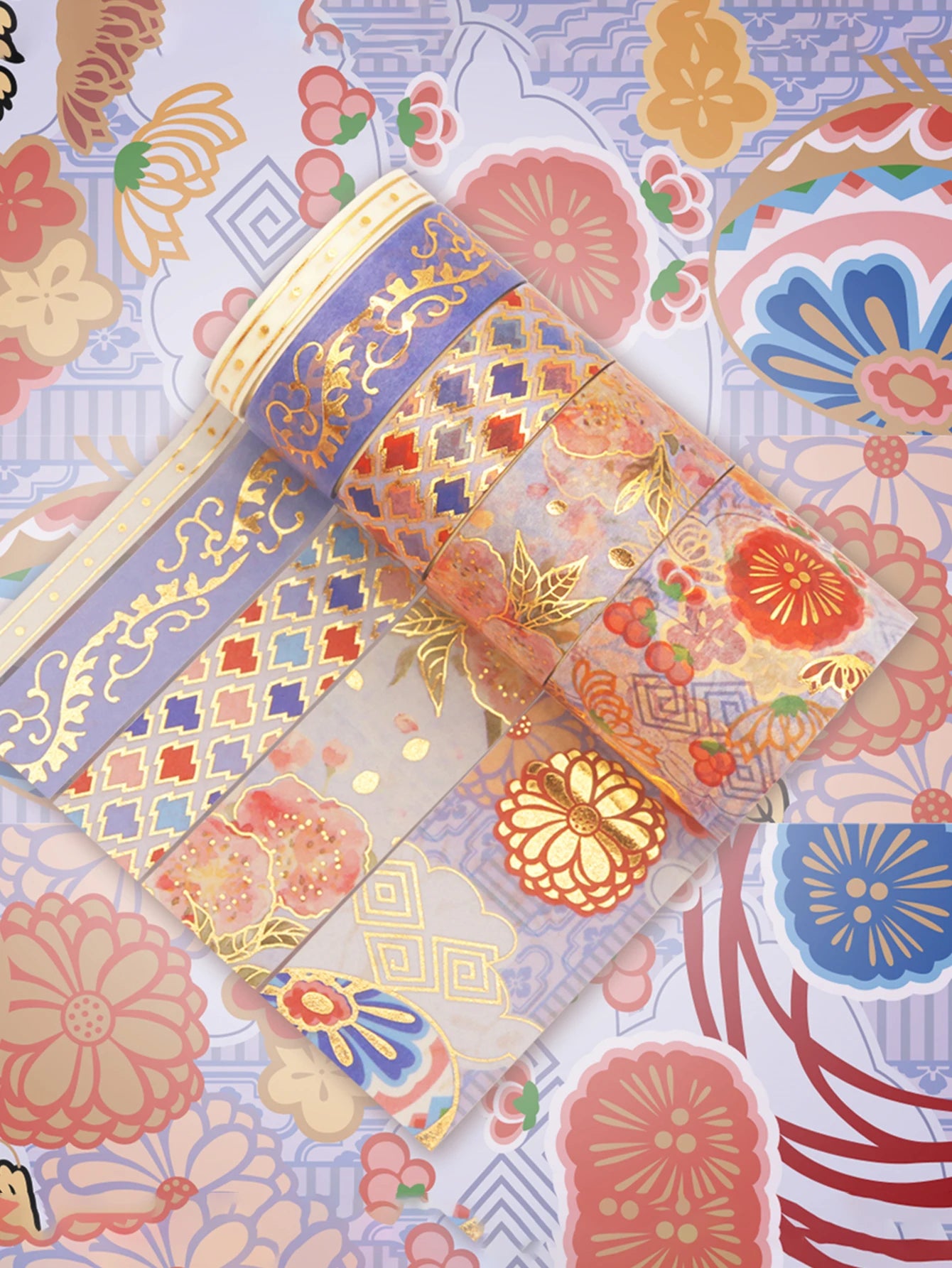 15 Rolls of Floral Foil Stamping and Washi Tape Set – Decorative Masking Tape for DIY Gifts, Scrapbooking, Photo Frames