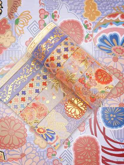 15 Rolls of Floral Foil Stamping and Washi Tape Set – Decorative Masking Tape for DIY Gifts, Scrapbooking, Photo Frames