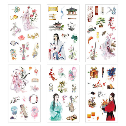 6pcs Leaf Flower Stickers Japanese Accessories for Kids Dessert Diary Decorating Pretty Stationery Feather Decoration Supplies