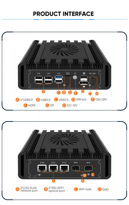 Topton Metal VPN 2x 10G SFP+ Firewall Mini PC 3x 2.5G NICs i226-V Intel i3 N305 N300 N150 DDR5 NVMe Proxmox OpenWrt Home Server
