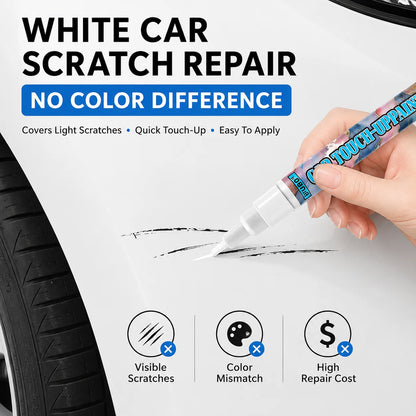 Ifubo White Car Touch Up Paint Pen, Quick Scratch Repair Tool For Auto Surface, Waterproof DIY Tire Marker Pen