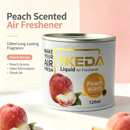 IKEDA Liquid Air Freshener Peach Scent, Odor Eliminator Deodorizer, Long-Lasting Freshness, Europe Style 120ml Bottle