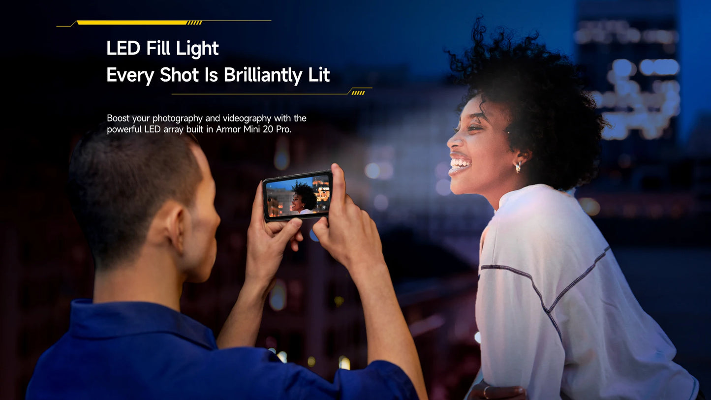 Ulefone 4.7" Rugged Phone Armor Mini 20 Pro 5G Android 14 16+256GB Smartphone LED Light 64MP Night Camera Mobile Phone
