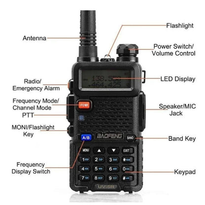 Baofeng UV-5R USB Lange Afstand Dual Band Ham Amateur Met Vhf Uhf Fm CB 128CH 2200mAh Portable Handheld Long Range Two Way Radio