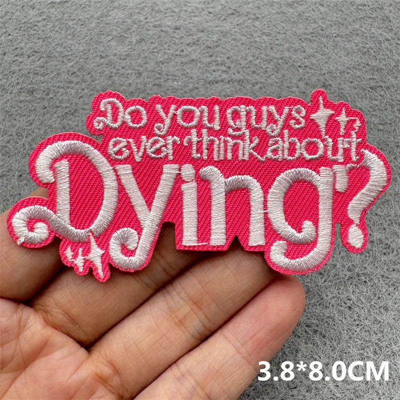 Cartoon Embroidered Patches For Clothing Slogan Letters Embroidery Patch For Clothes Iron On Patches On Clothes Jackets DIY