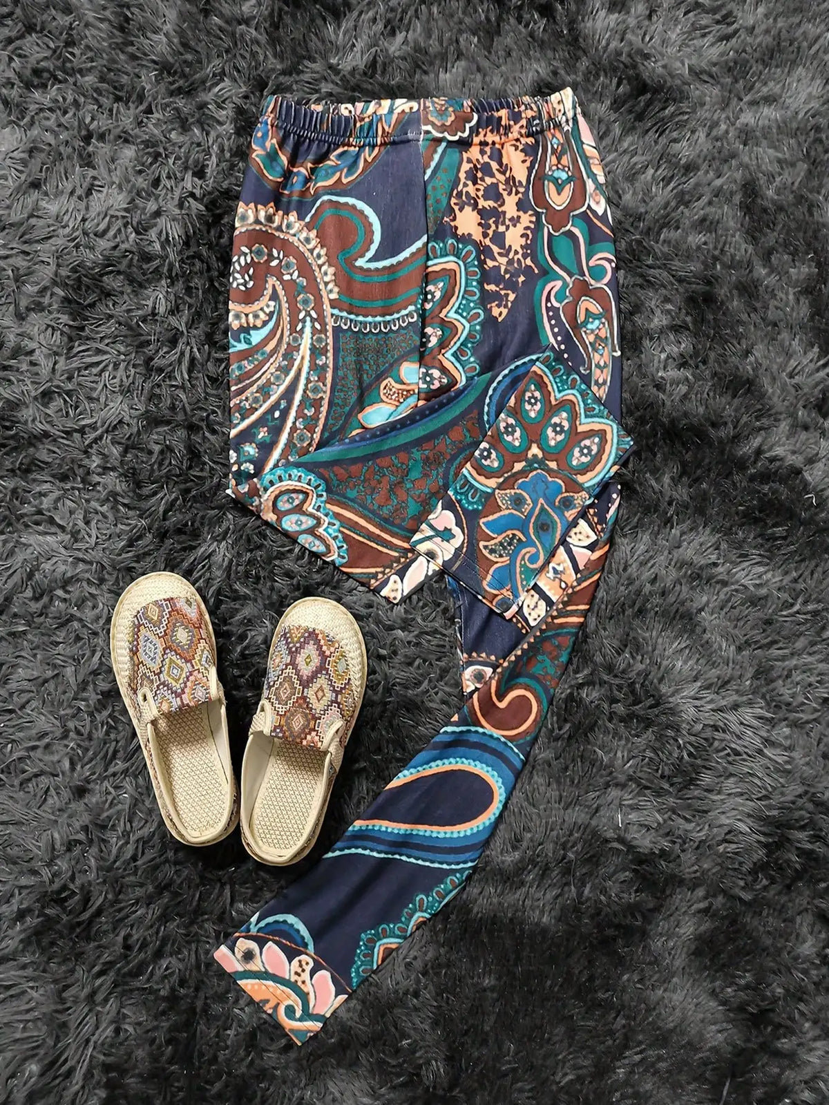 Women's Threaded Bottom Pants Casual Loose Fit High Waist Trousers for plus Size Ladies