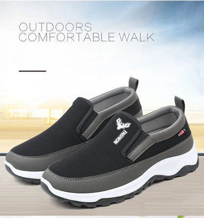Men Running Hiking Sneakers Breathable Orthopedic Travel Plimsolls Slip On Comfortable for Outdoor Activity Hiking Walking