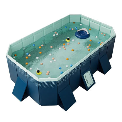 Blue Foldable Frame Swimming Pool For Kids Family Garden Summer Water Play Backyard Water Pool Multiple Sizes