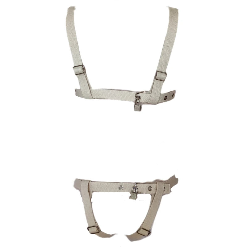 BDSM Full Body Harness Bra Breast Restraint Chest Men For Women Cotton Bondage Lingerie Female